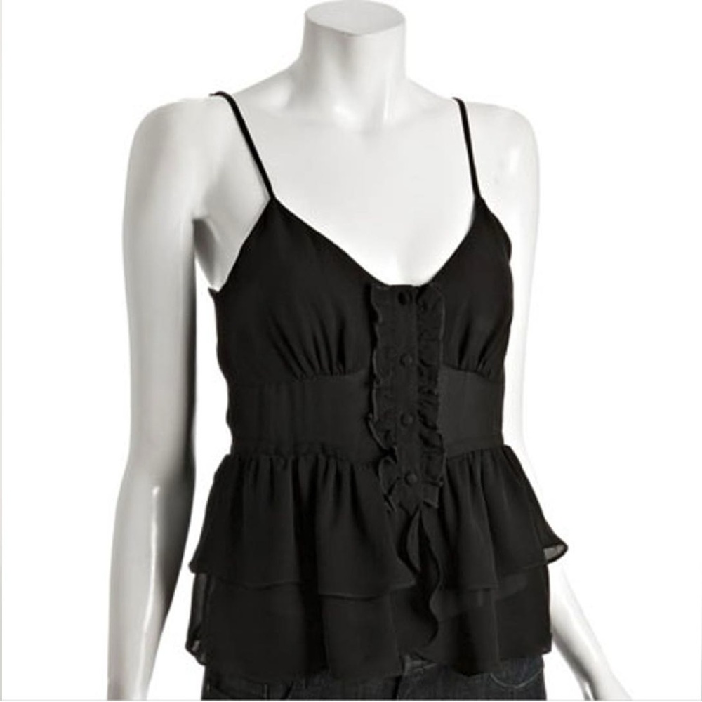 Parker Black Ruffle Camisole Top